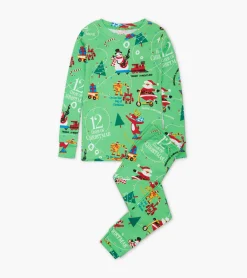 Best 12 Days of Christmas Green Pajama Set BOY Sleepwear|Sleepwear