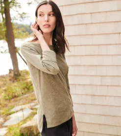 New 3/4 Sleeve Breton - Loden Green Women Tops