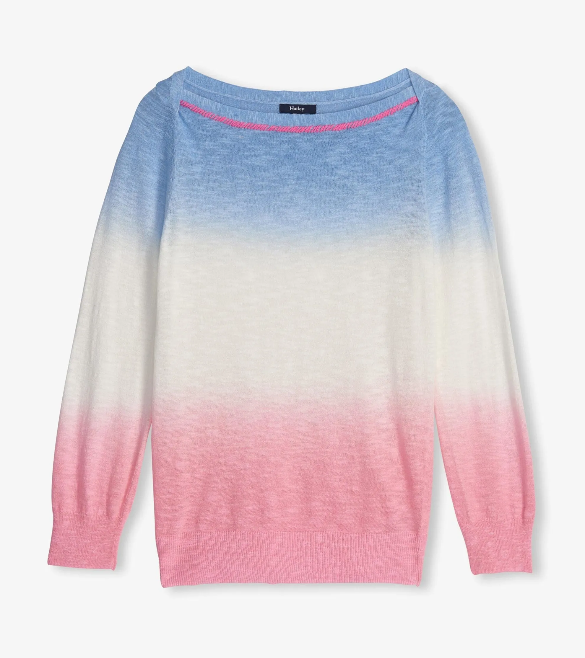 Sale 3/4 Sleeve Knit Breton- Sunset Dip Dye Women Sweaters