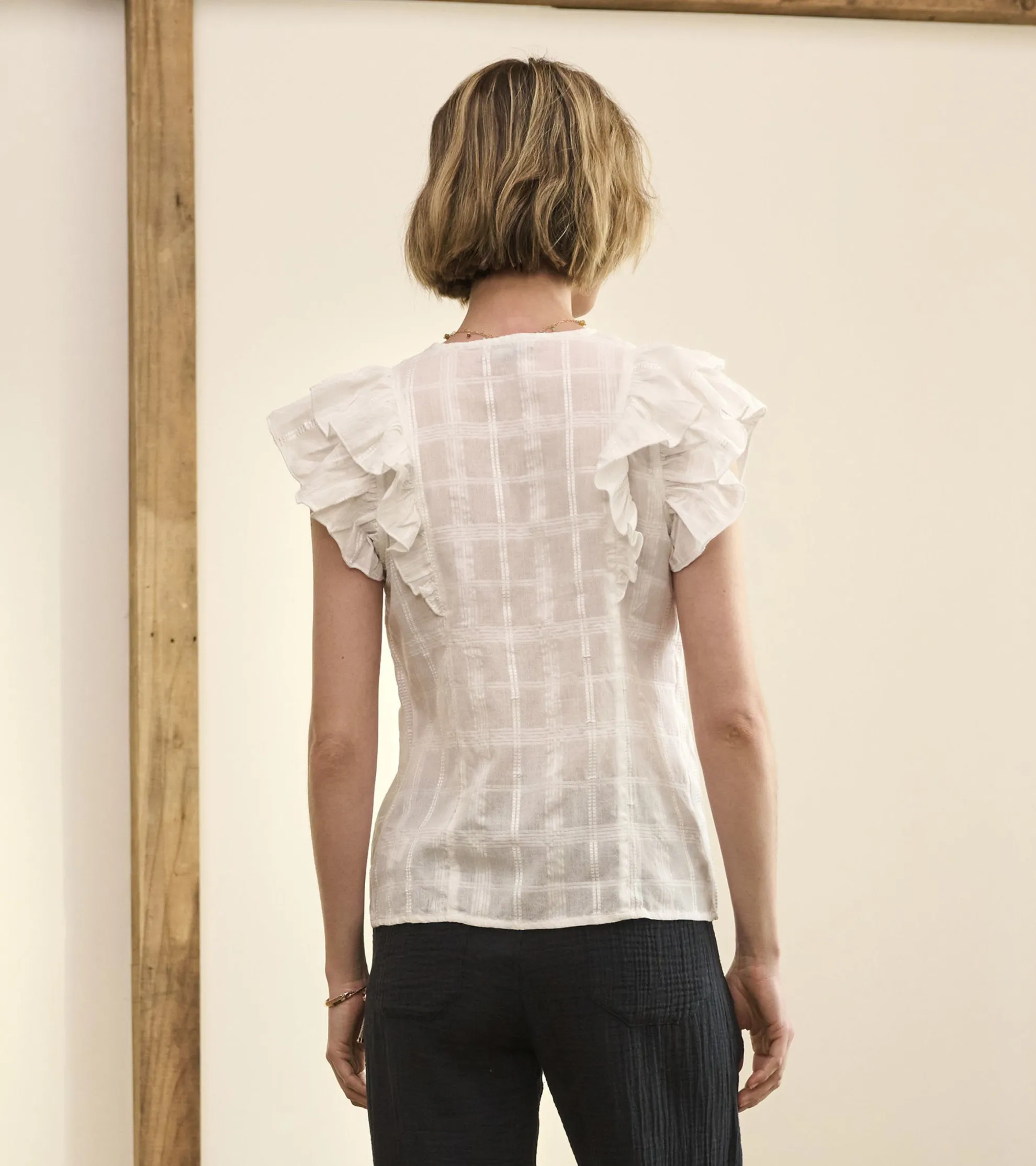 Sale Alexa Popover - Shadow Plaid Women Tops
