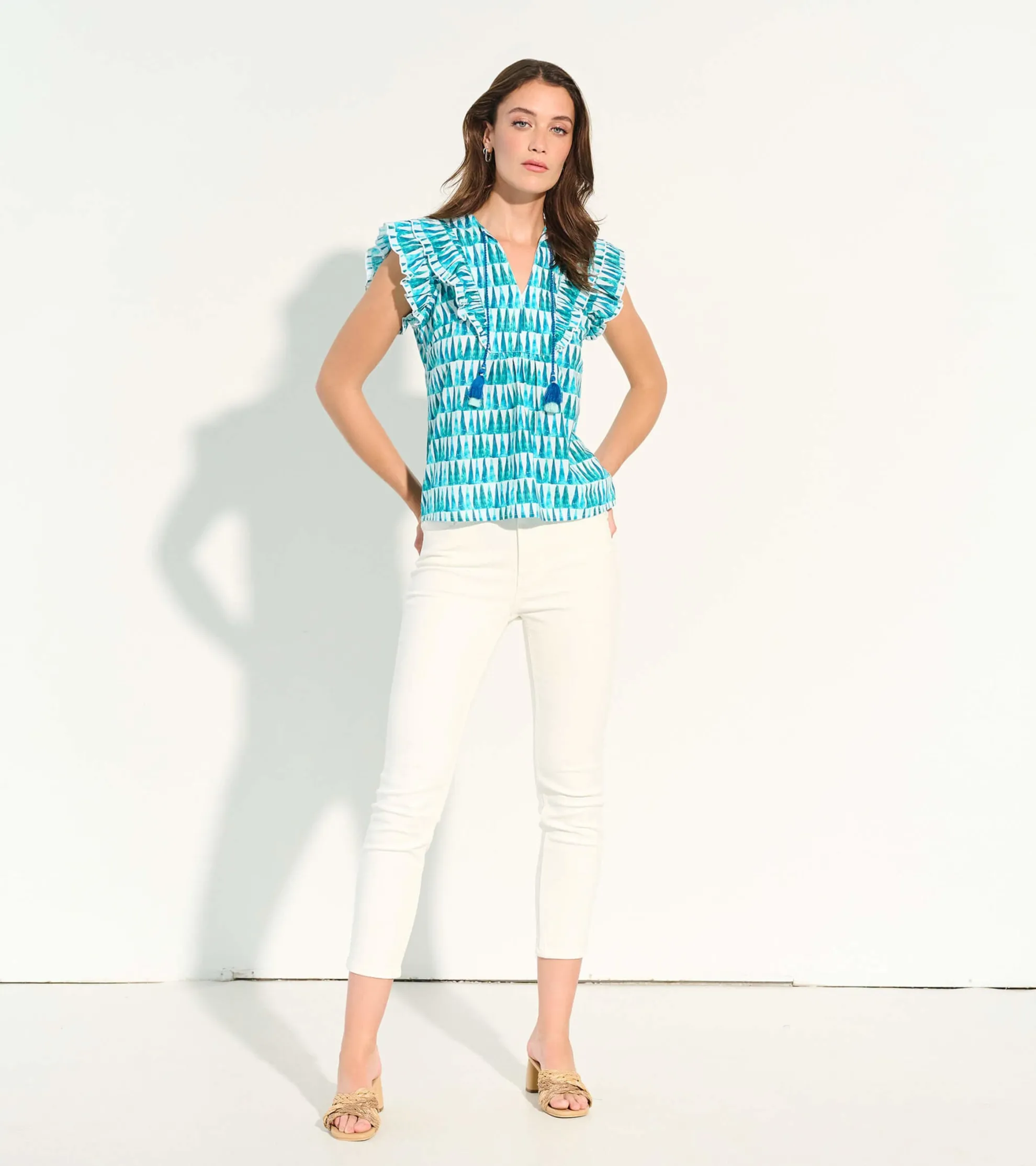 Best Alexa Popover Top - Painted Triangles Women Tops