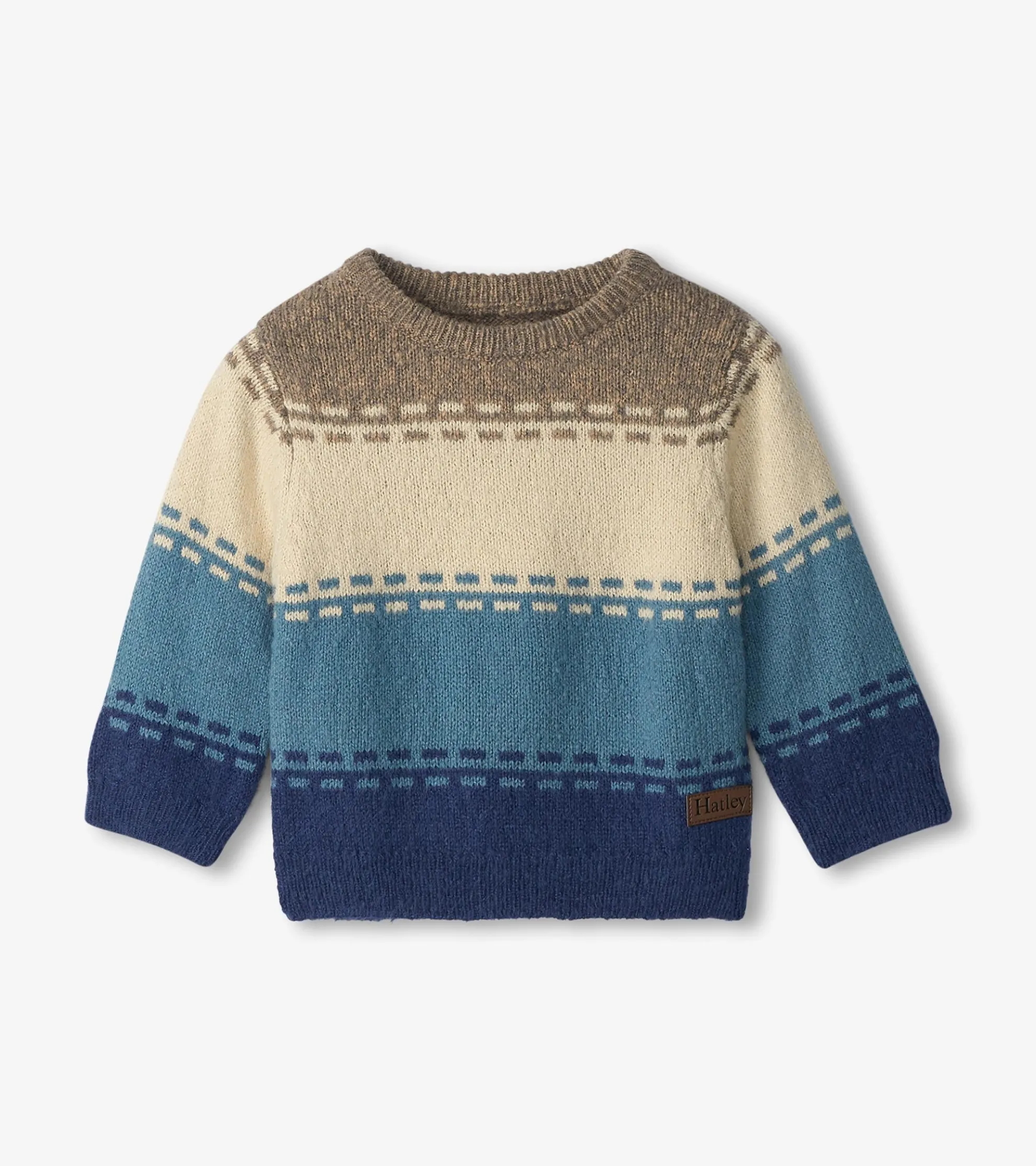 Discount Baby & Toddler Boys Blue Combo Crew Neck Knit Sweater Sweaters