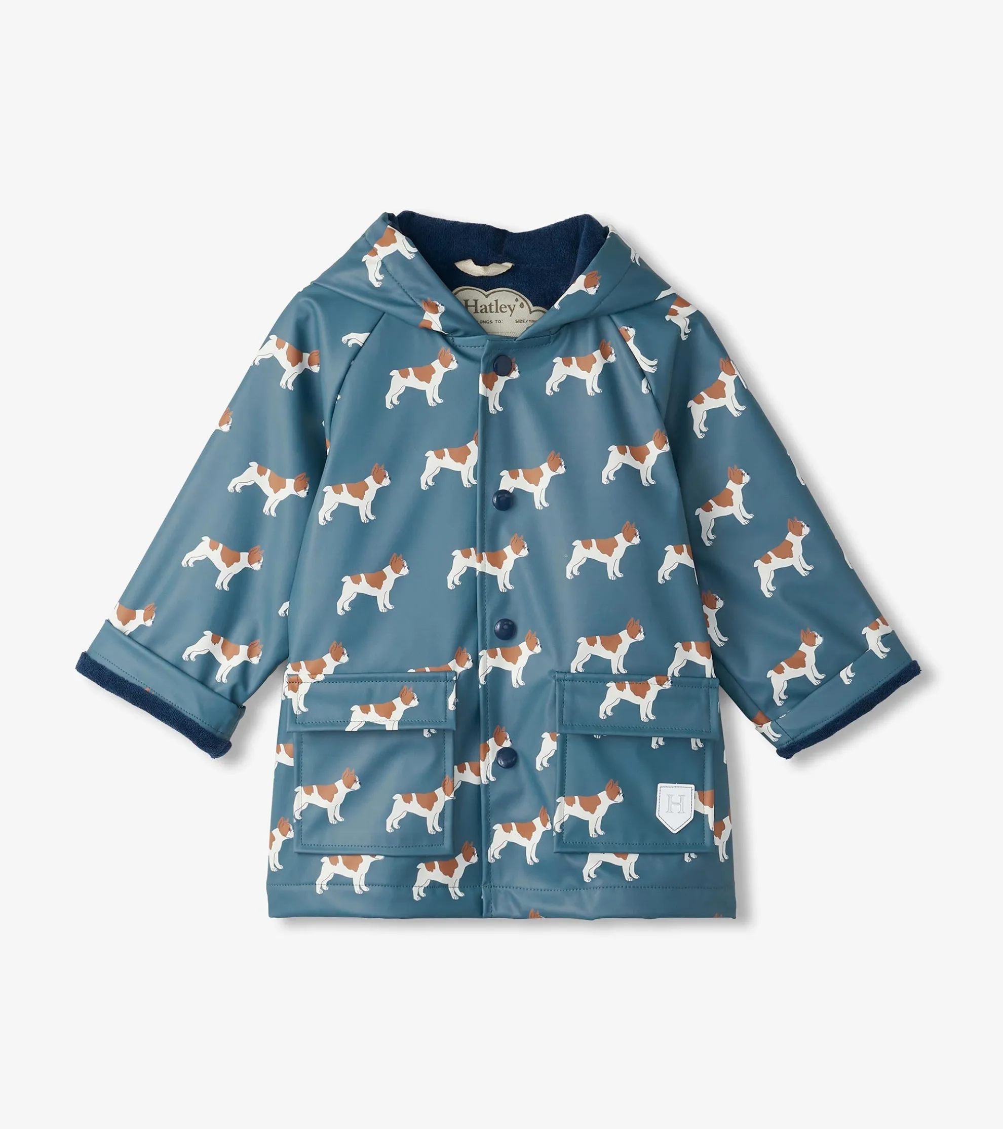 New Baby & Toddler Boys French Bulldogs Button-Up Rain Jacket Rainwear|Rainwear