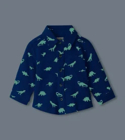 Online Baby & Toddler Boys Mini Dinos Button Down Shirt Tops
