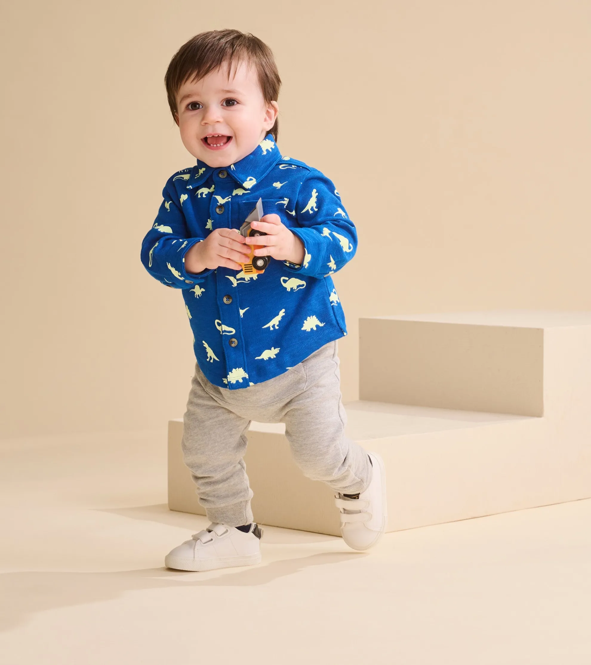 Online Baby & Toddler Boys Mini Dinos Button Down Shirt Tops