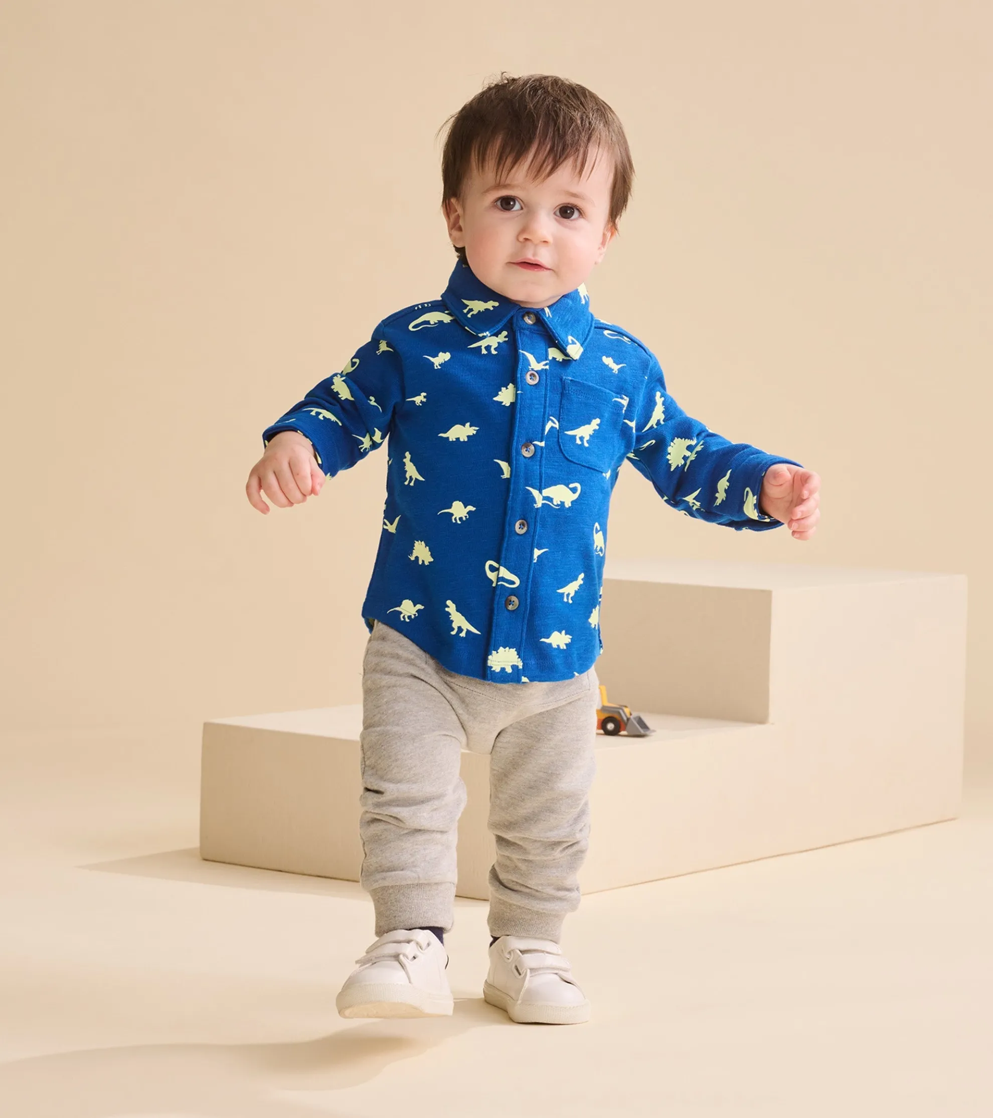 Online Baby & Toddler Boys Mini Dinos Button Down Shirt Tops