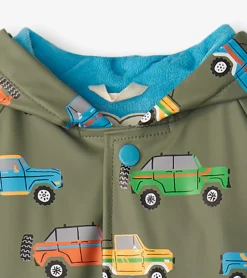 New Baby & Toddler Boys Off-Roading Button-Up Rain Jacket Rainwear|Rainwear