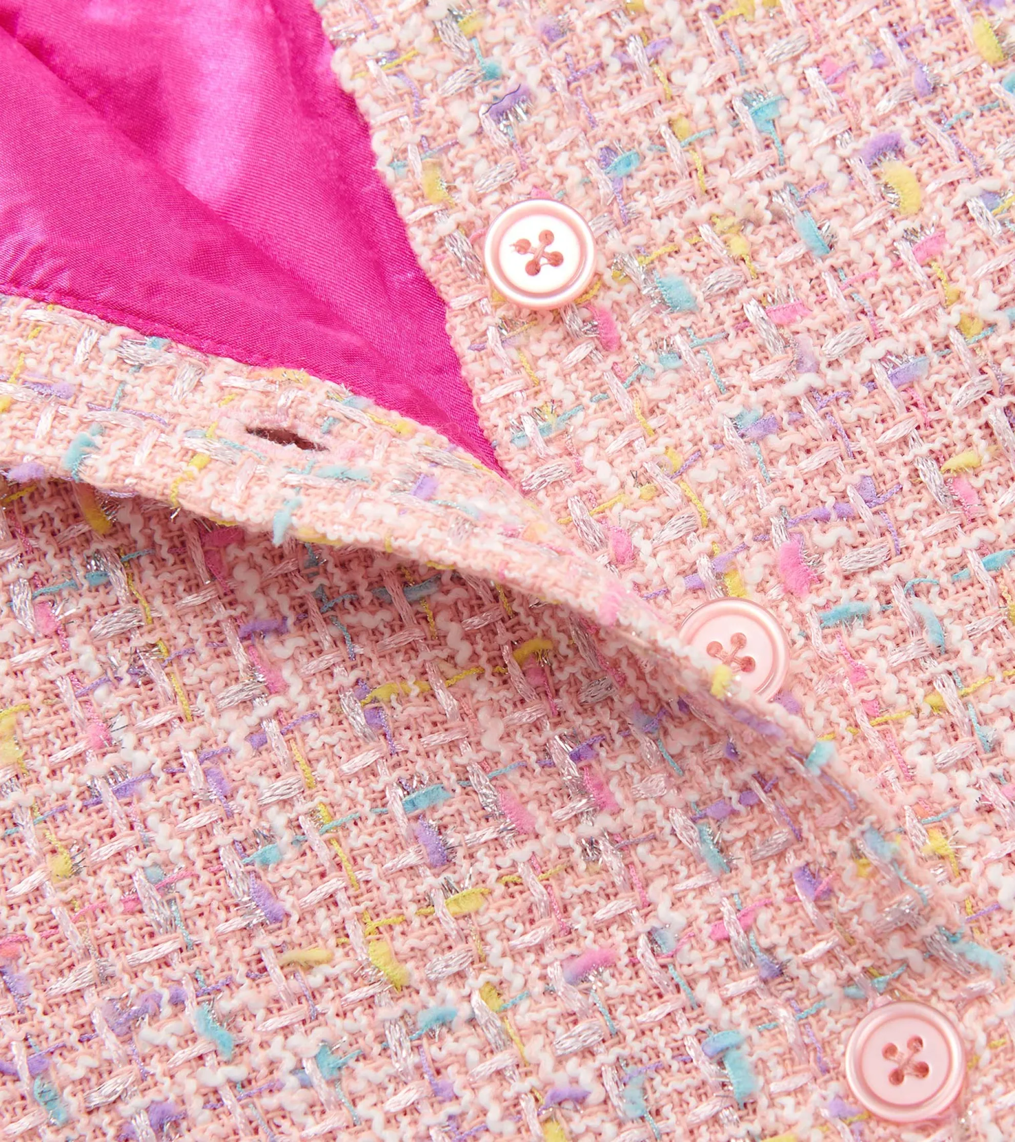Baby & Toddler Girls Aurora Pink Tweed Faux Fur Trim Dress Dresses