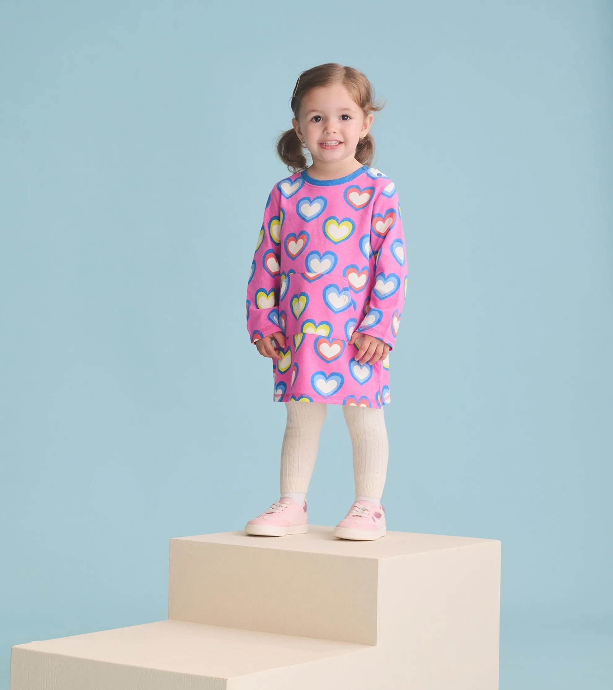 Hot Baby & Toddler Girls Big Groovy Heart Terry Dress Dresses