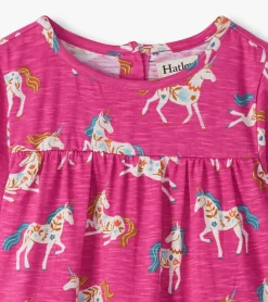 Best Baby & Toddler Girls Folksy Unicorns Gathered Tiered Dress Dresses