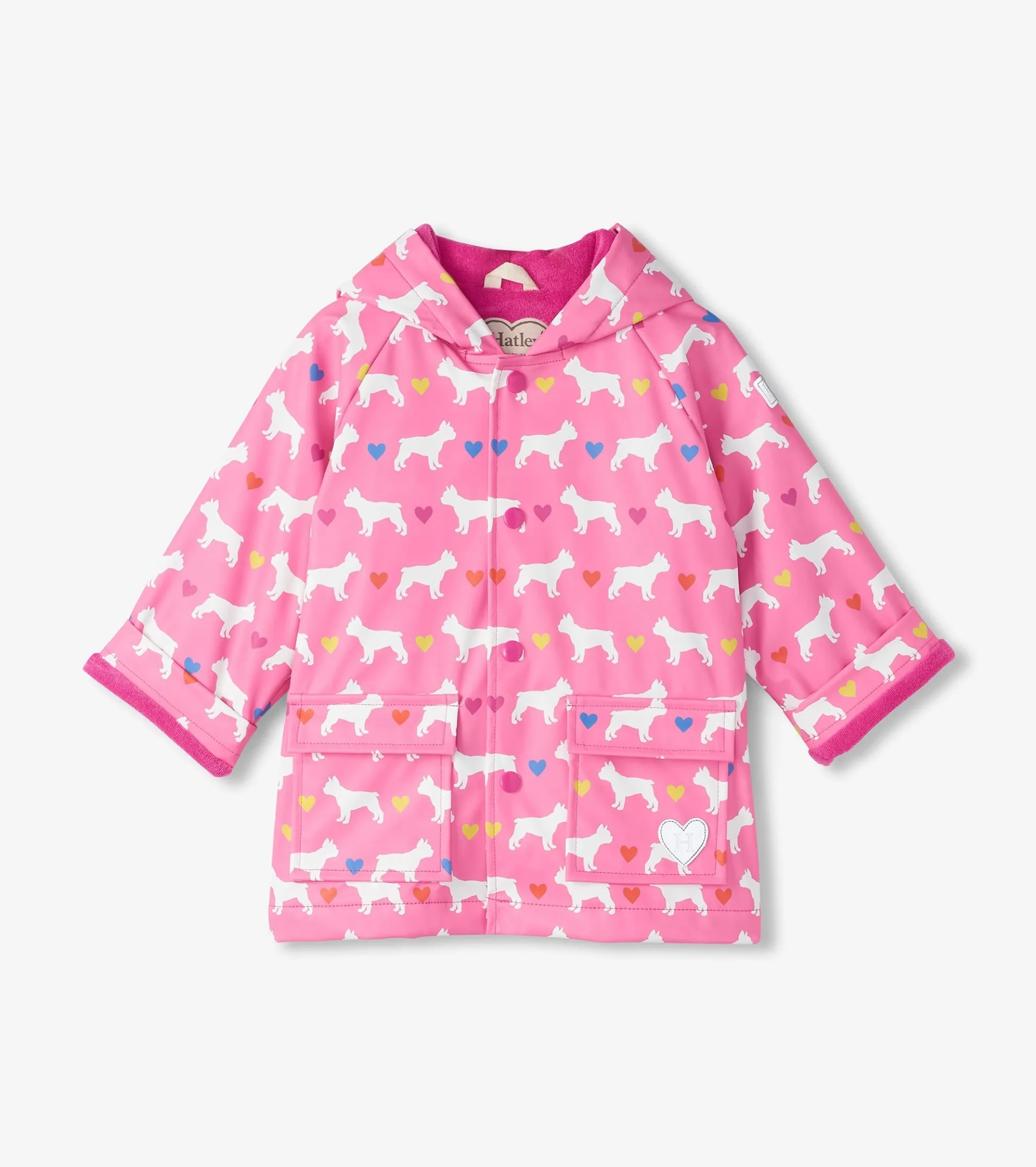 Online Baby & Toddler Girls French Bulldogs Button-Up Rain Jacket Rainwear|Rainwear