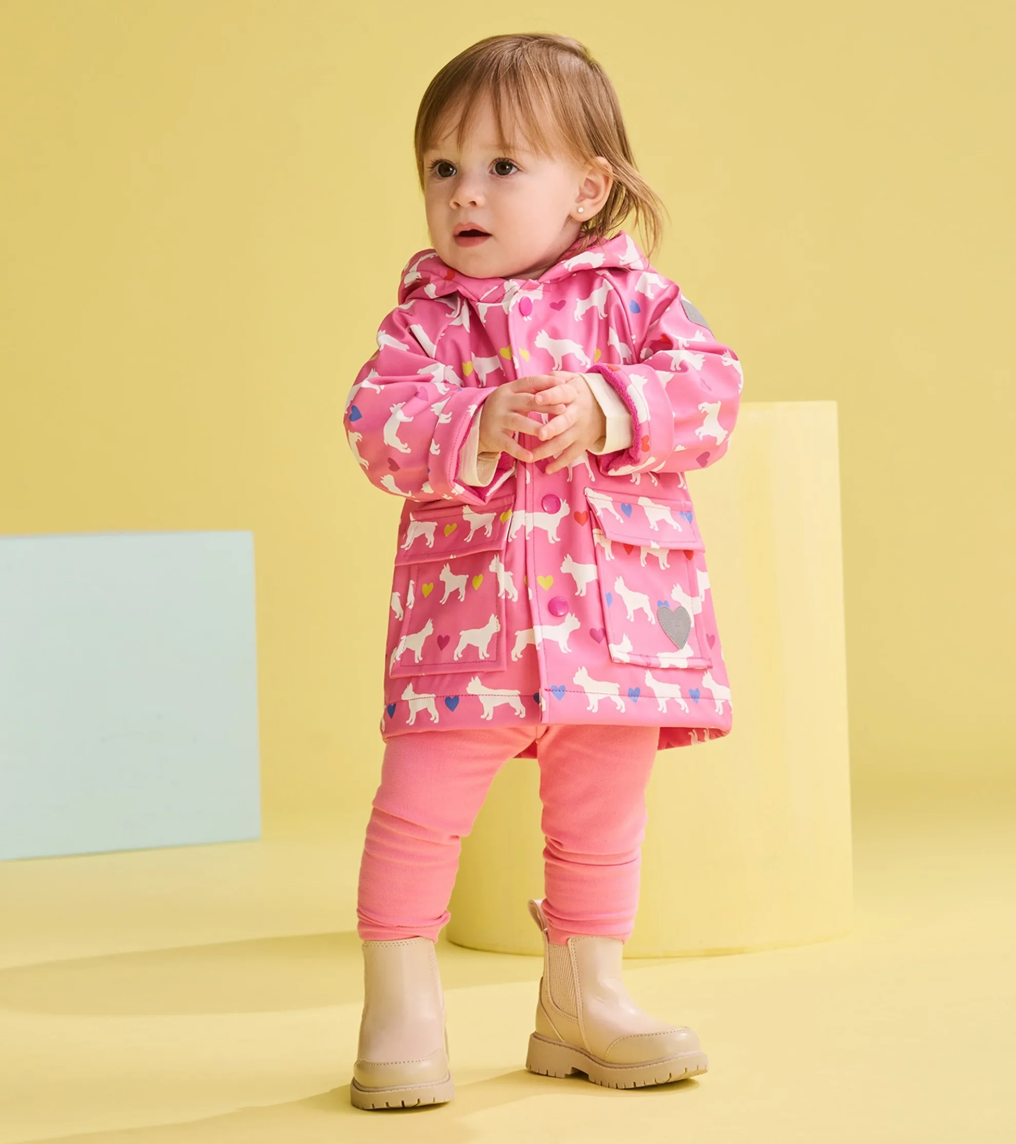 Online Baby & Toddler Girls French Bulldogs Button-Up Rain Jacket Rainwear|Rainwear
