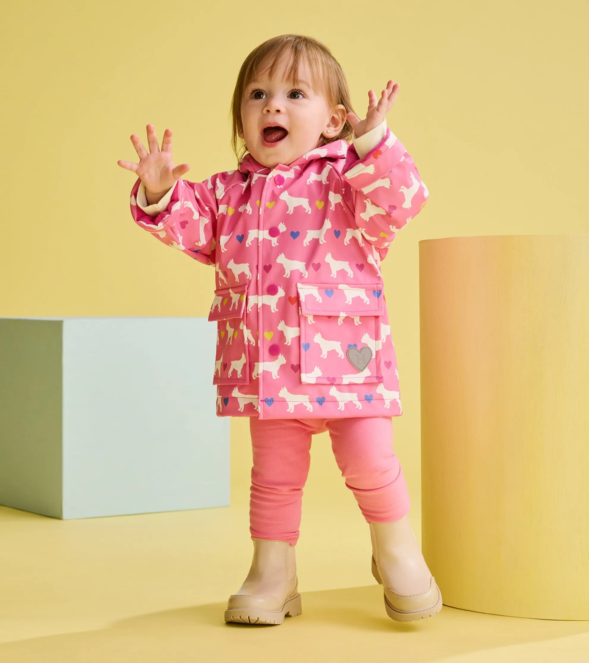 Online Baby & Toddler Girls French Bulldogs Button-Up Rain Jacket Rainwear|Rainwear
