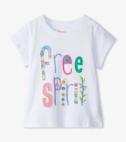 New Baby & Toddler Girls Free Spirit White Graphic Tee Tops