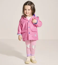 Hot Baby & Toddler Girls Glitter Hearts Button-Up Rain Jacket Rainwear|Rainwear