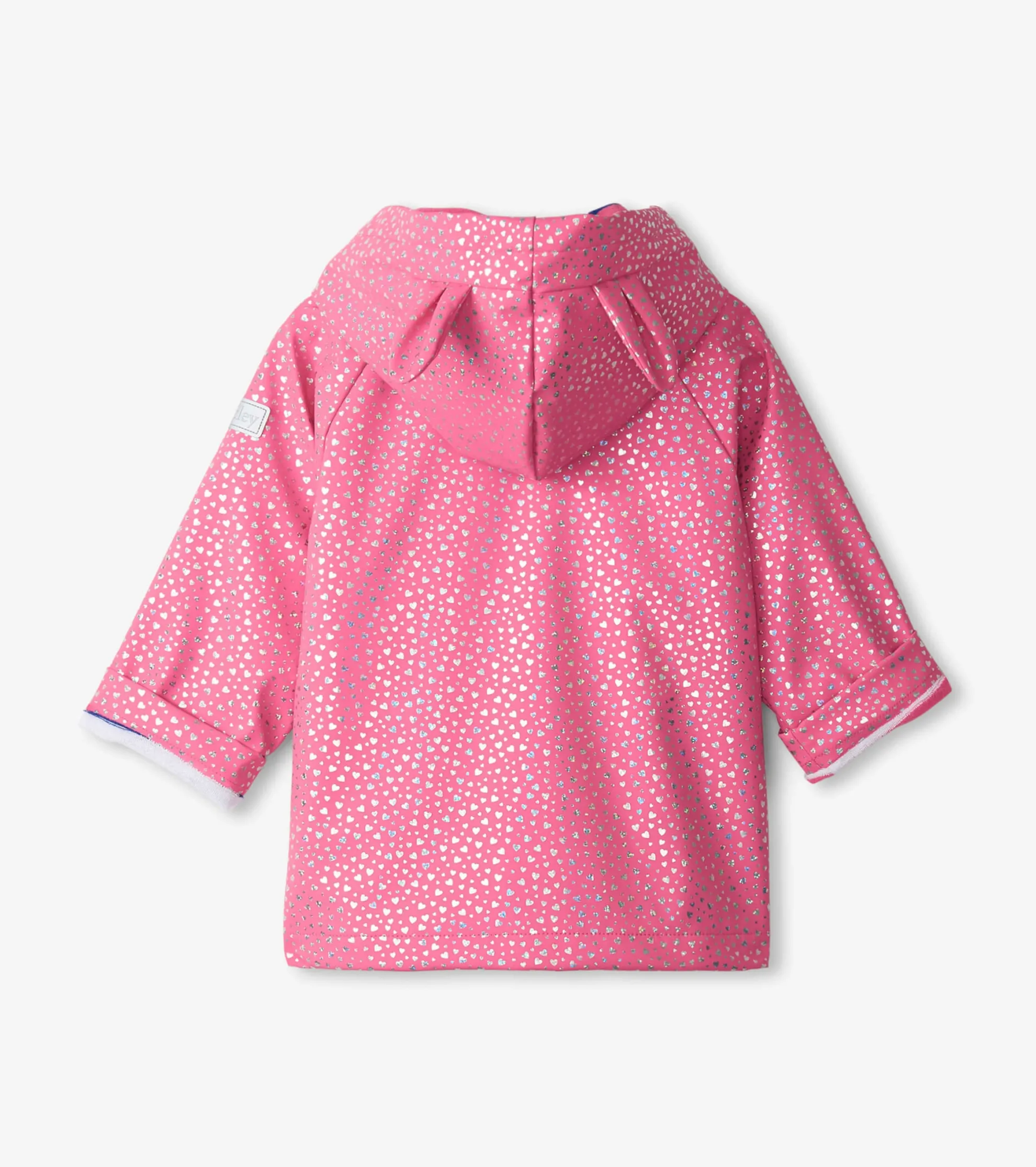 Hot Baby & Toddler Girls Glitter Hearts Button-Up Rain Jacket Rainwear|Rainwear