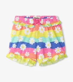 Clearance Baby & Toddler Girls Groovy Flowers Ruffle Shorts Bottoms