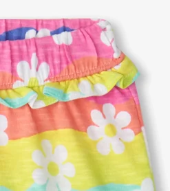 Clearance Baby & Toddler Girls Groovy Flowers Ruffle Shorts Bottoms