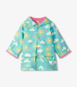 Best Baby & Toddler Girls Happy Skies Button-Up Rain Jacket Rainwear|Rainwear