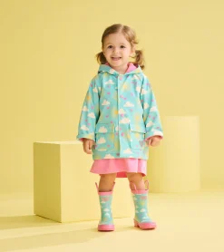 Best Baby & Toddler Girls Happy Skies Button-Up Rain Jacket Rainwear|Rainwear
