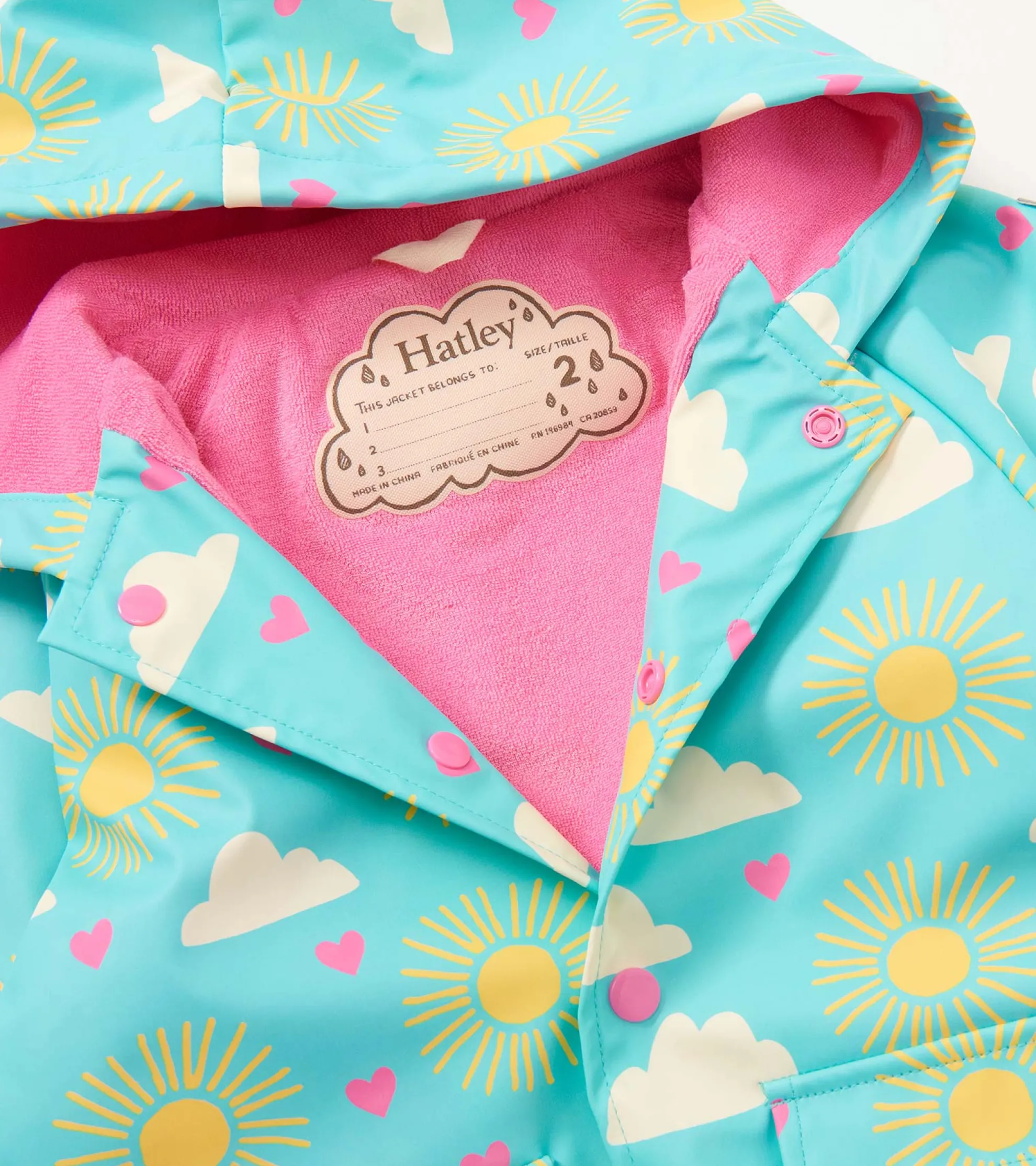 Best Baby & Toddler Girls Happy Skies Button-Up Rain Jacket Rainwear|Rainwear