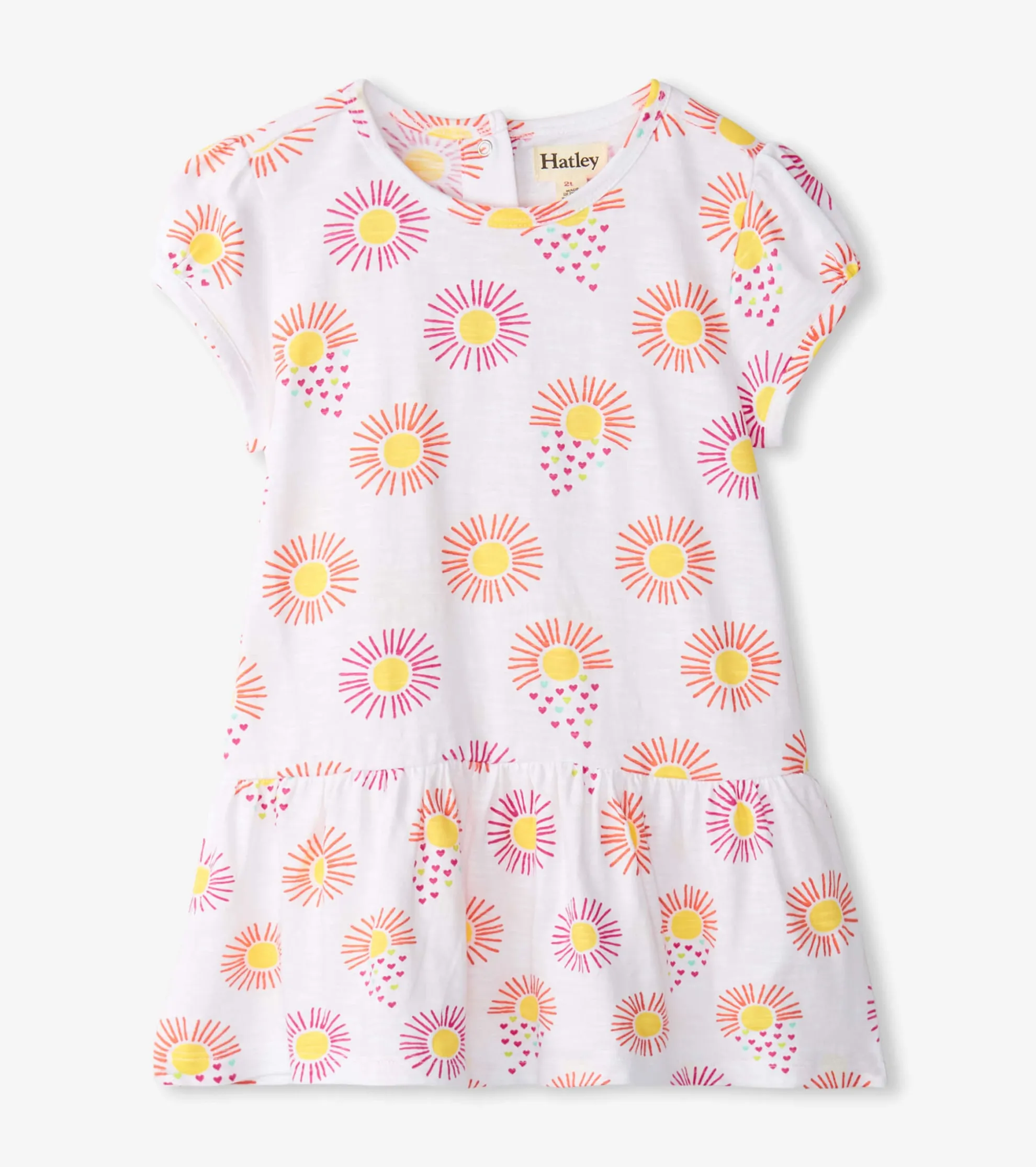 New Baby & Toddler Girls Heart Suns Gathered Dress Dresses