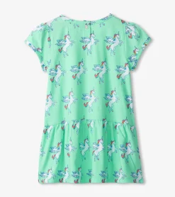 Online Baby & Toddler Girls Rainbow Unicorn Gathered Dress Dresses