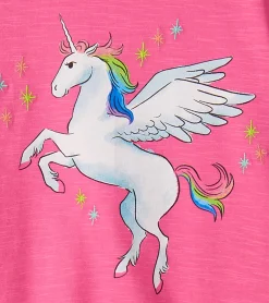 Baby & Toddler Girls Rainbow Unicorn Graphic Tee Tops