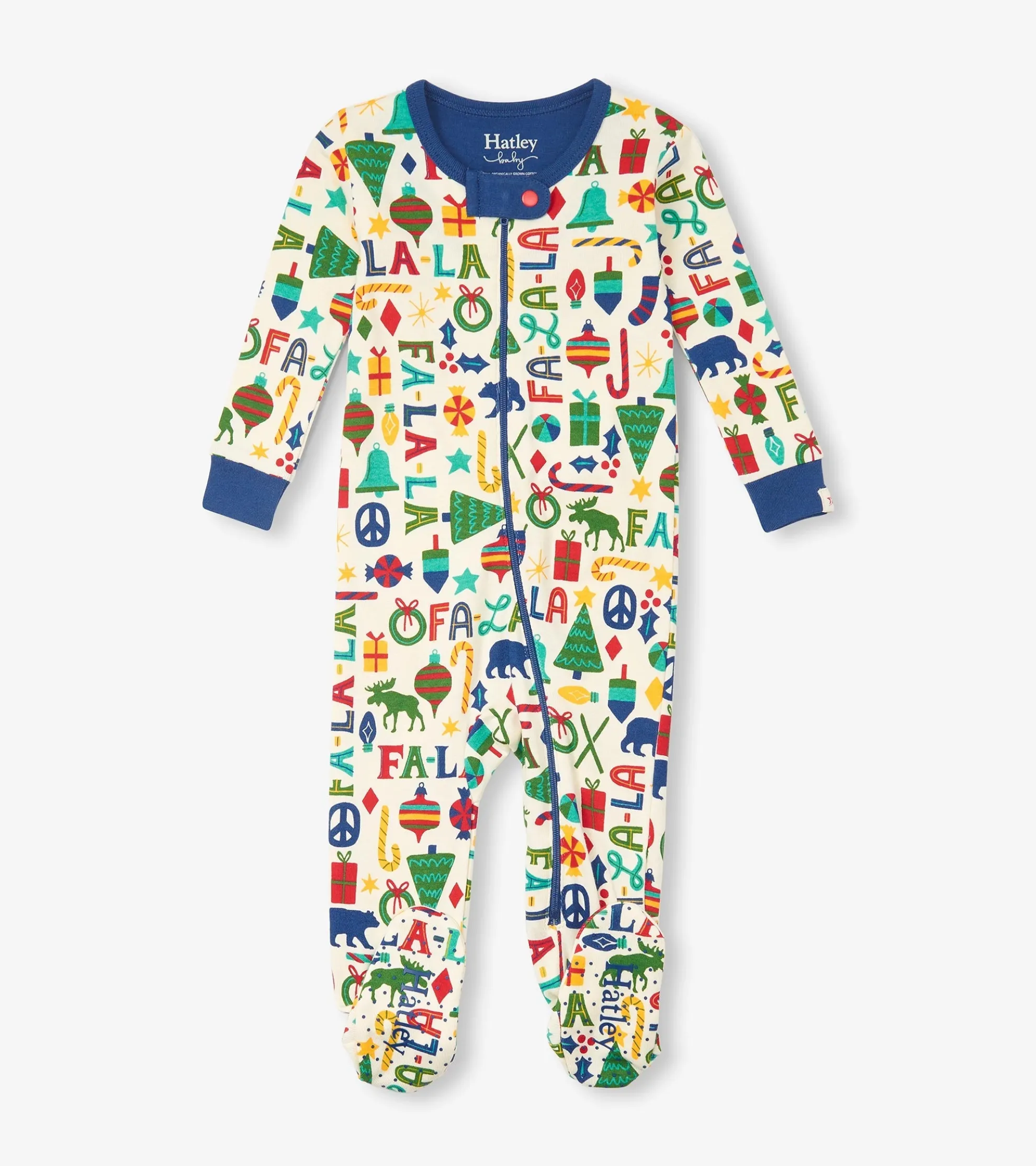 Hot Baby Blue Falala Cotton Footed Sleeper Sleepwear|Sleepwear