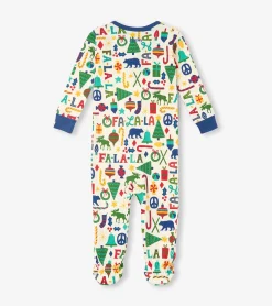 Hot Baby Blue Falala Cotton Footed Sleeper Sleepwear|Sleepwear