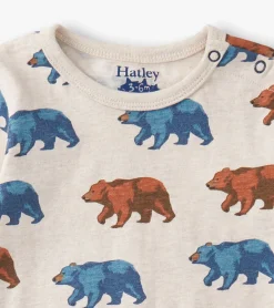 Hot Baby Boys Bluestone Bears Long Sleeve Romper Rompers