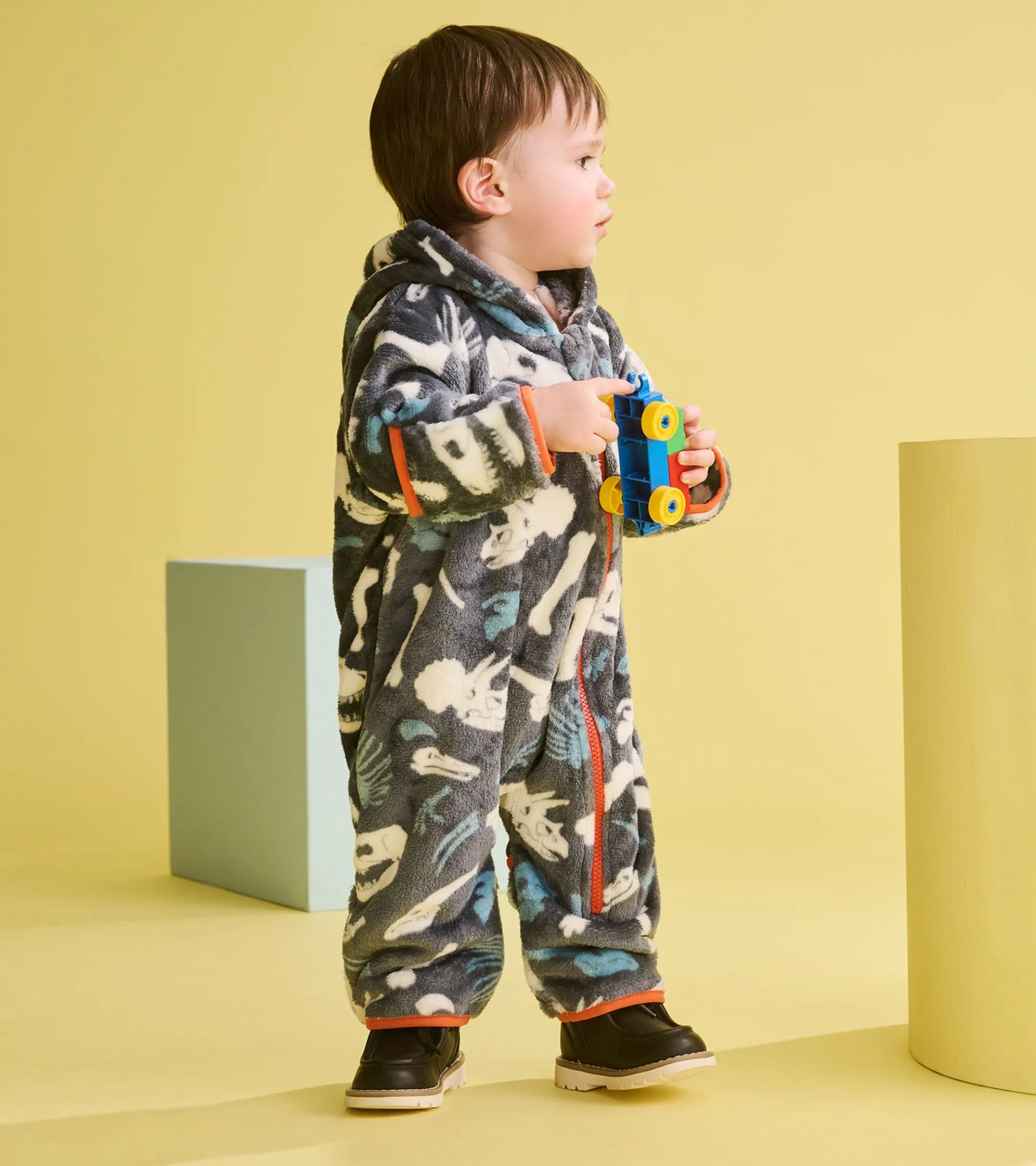 Best Baby Boys Dino Fossils Fleece Suit Sweaters|Outerwear