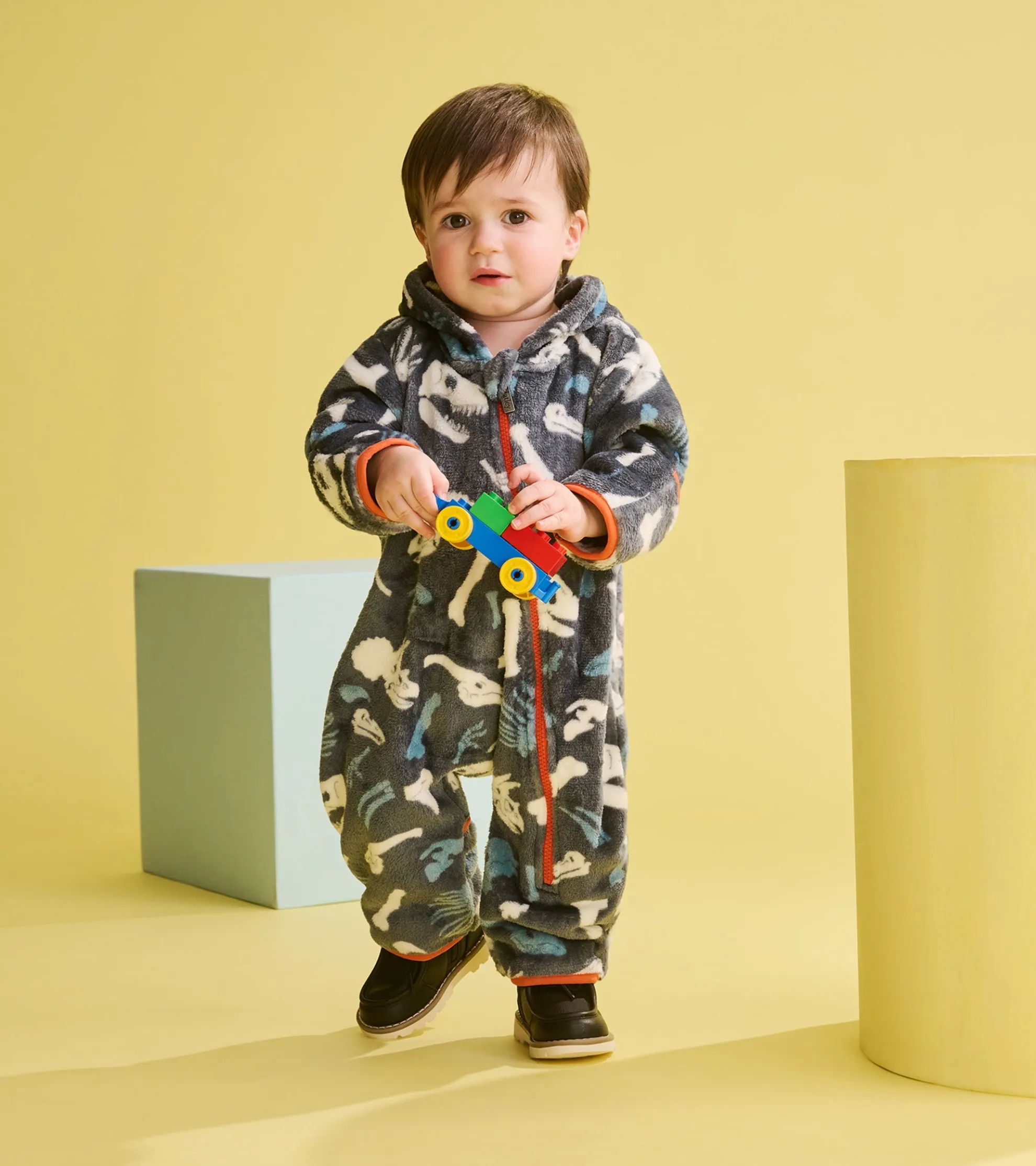Best Baby Boys Dino Fossils Fleece Suit Sweaters|Outerwear