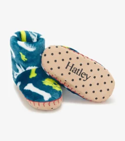 Best Baby Boys Dino Fossils Fleece Slippers BOY Sleepwear|Sleepwear