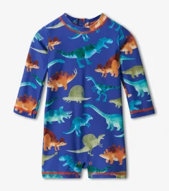 Hot Baby Boys Dino Park One-Piece Rashguard Swimwear|Swimwear