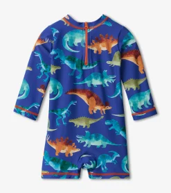 Hot Baby Boys Dino Park One-Piece Rashguard Swimwear|Swimwear