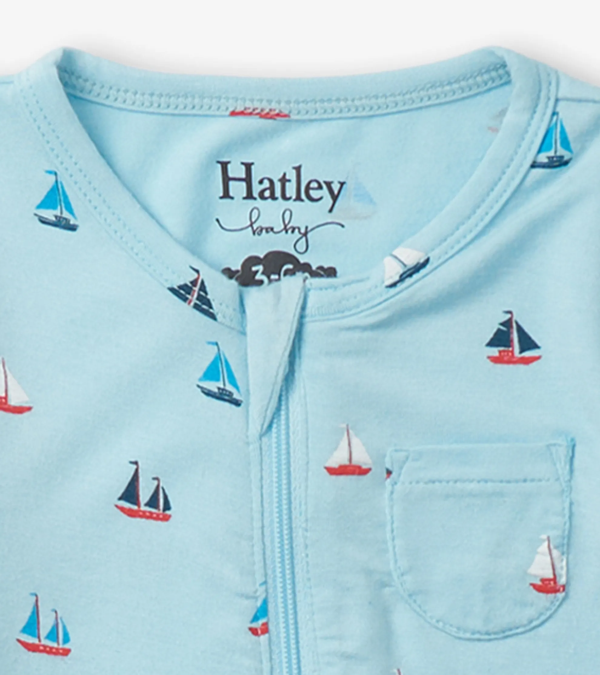 New Baby Boys Tiny Sailboats Footed Sleeper Sleepwear|Sleepwear