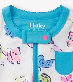 New Baby Girls Big Butterflies Footed Sleeper Sleepwear|Sleepwear