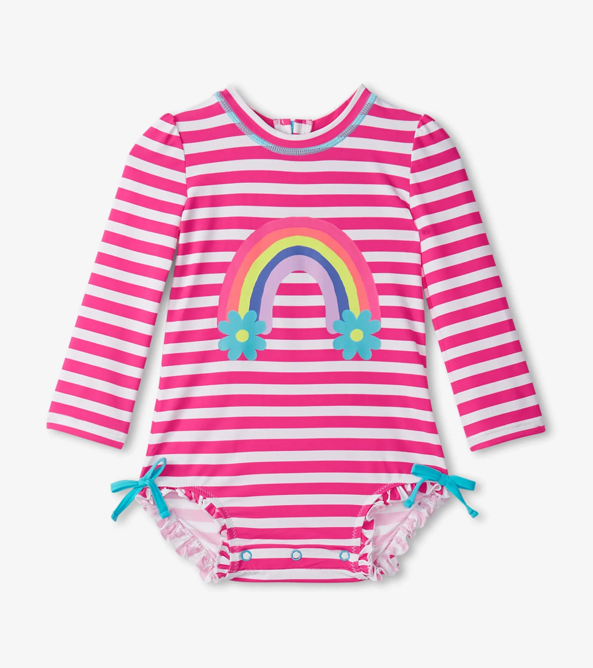 New Baby Girls Candy Stripes Rashguard Swimsuit Swimwear|Swimwear