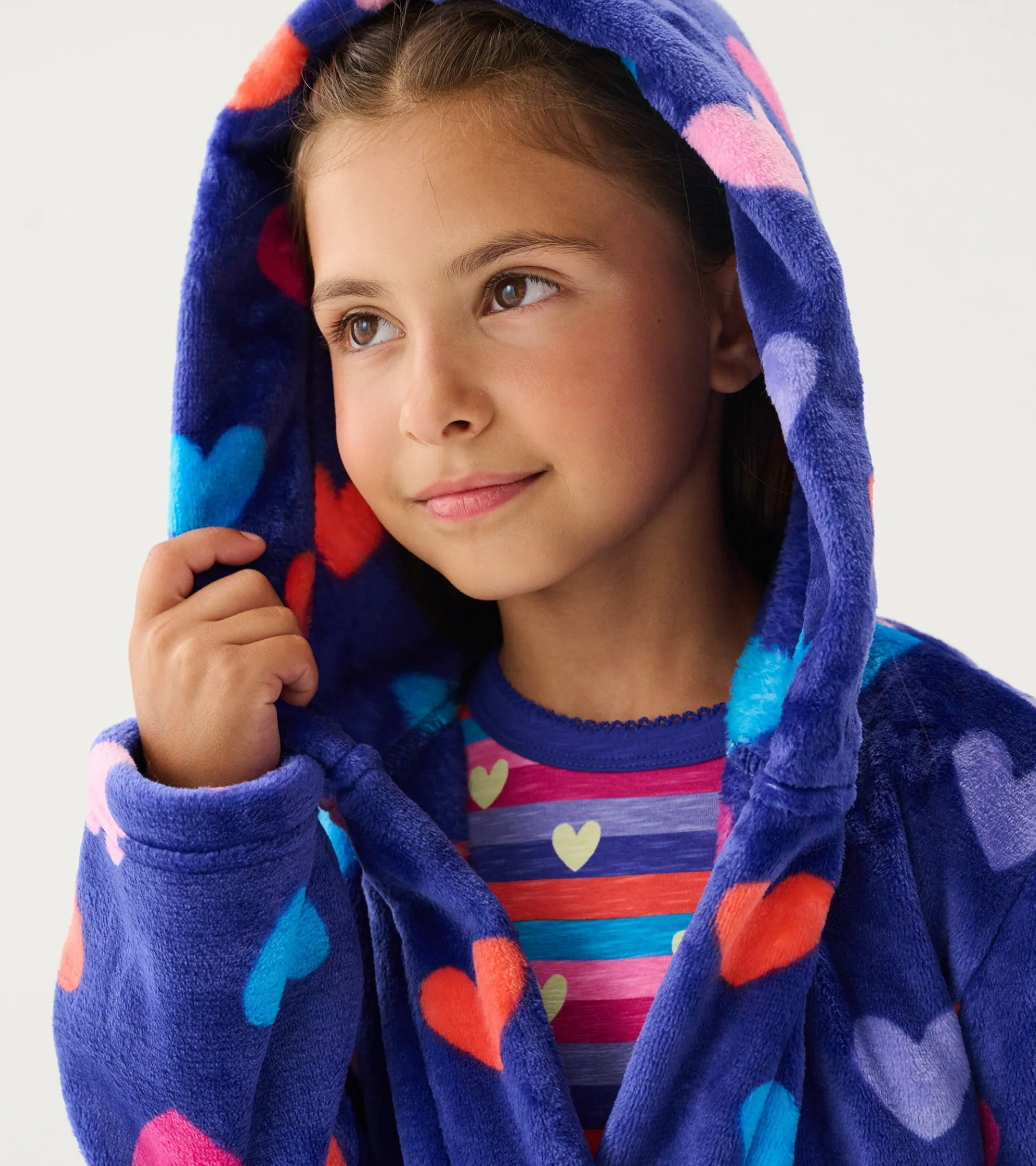 New Baby Girls Hearts Fleece Robe Sleepwear|Sleepwear