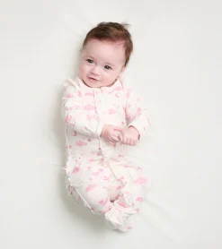 Discount Baby Girls Pink Starry Night Footed Sleeper Sleepwear|Sleepwear