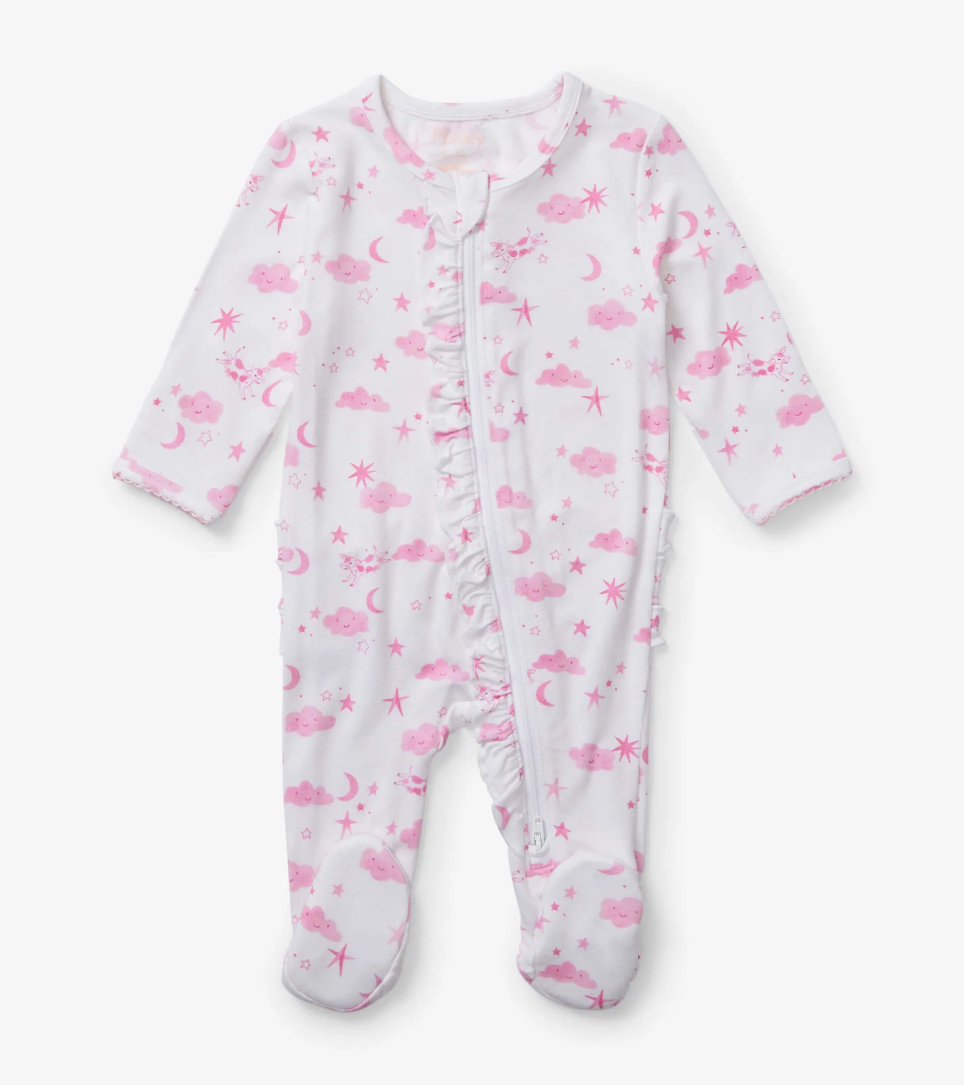 Discount Baby Girls Pink Starry Night Footed Sleeper Sleepwear|Sleepwear