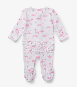 Discount Baby Girls Pink Starry Night Footed Sleeper Sleepwear|Sleepwear