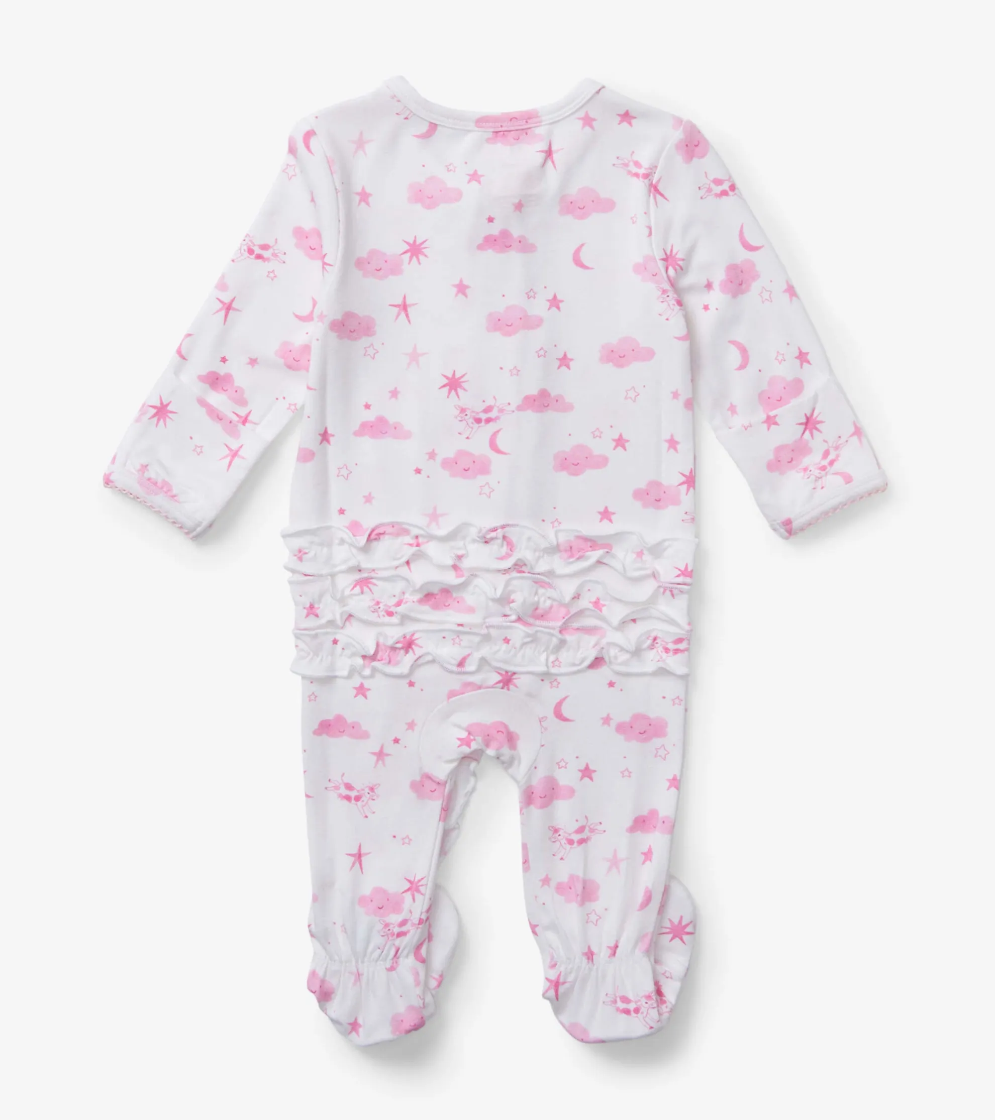 Discount Baby Girls Pink Starry Night Footed Sleeper Sleepwear|Sleepwear
