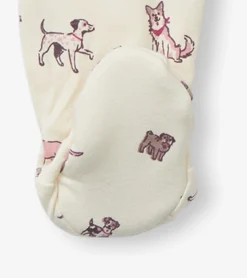Online Baby Girls Playful Puppies Footed Sleeper Sleepwear|Sleepwear