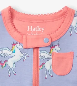 Outlet Baby Girls Rainbow Unicorn Footed Sleeper Sleepwear|Sleepwear
