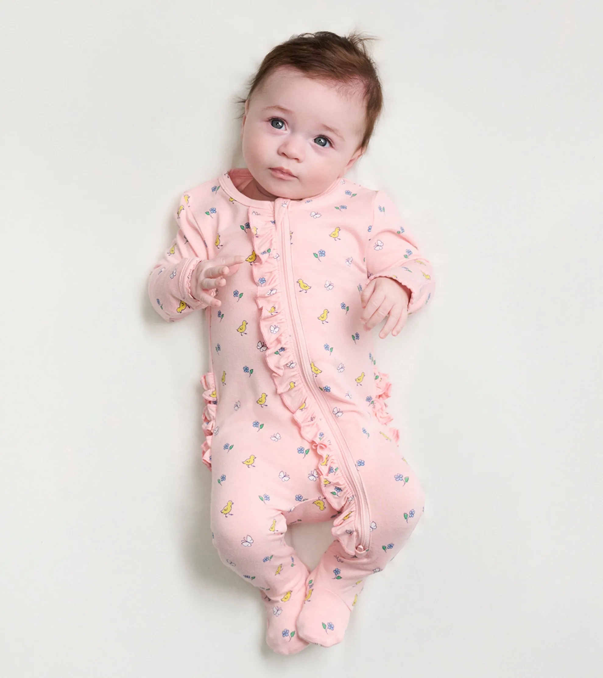 Best Baby Girls Springtime Ruffle Footed Sleeper Sleepwear|Sleepwear