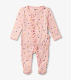 Best Baby Girls Springtime Ruffle Footed Sleeper Sleepwear|Sleepwear