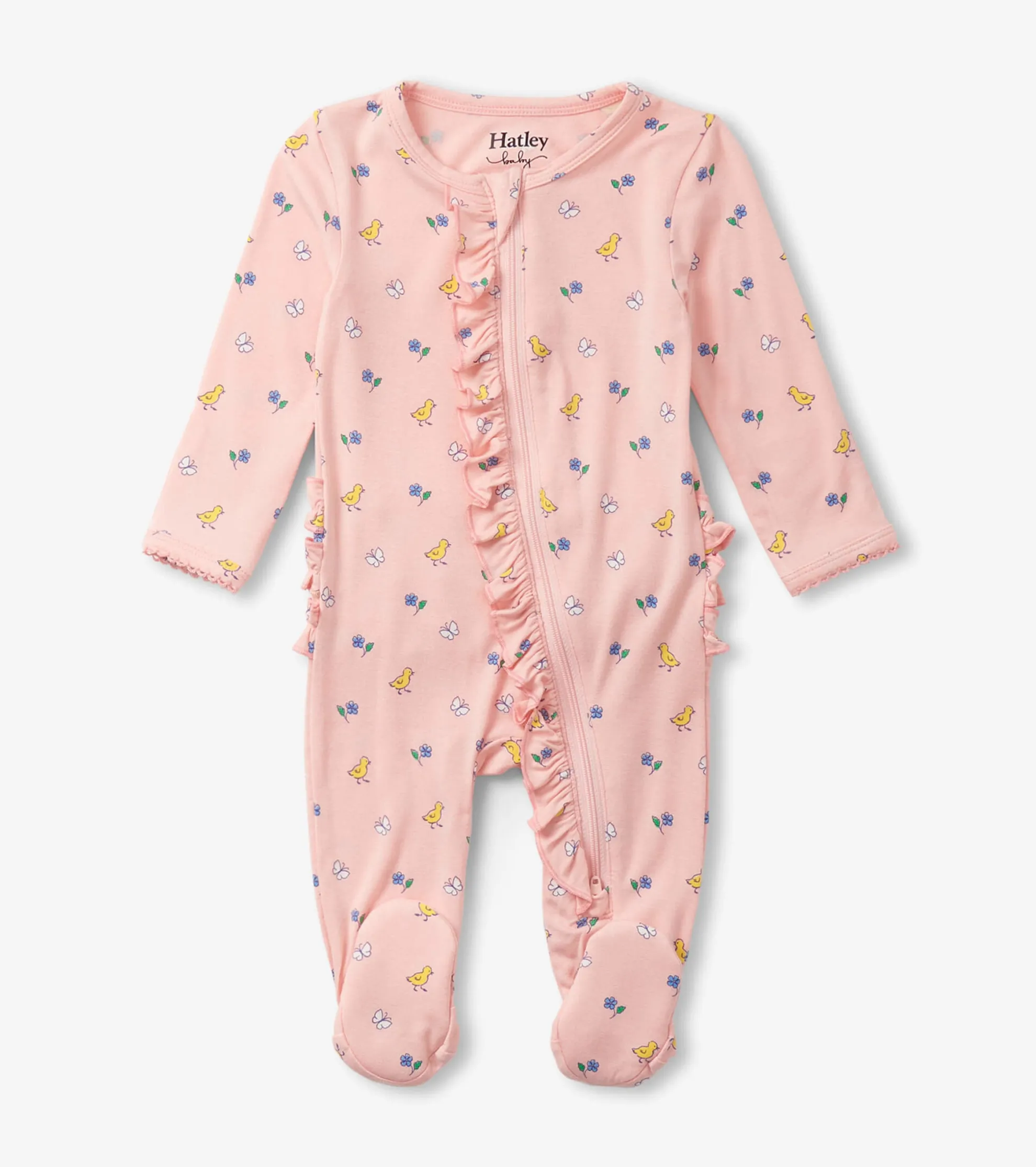Best Baby Girls Springtime Ruffle Footed Sleeper Sleepwear|Sleepwear
