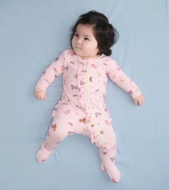 Discount Baby Girls Whimsical Ponies Ruffle Bum Bamboo Sleeper Sleepwear|Sleepwear